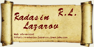 Radašin Lazarov vizit kartica